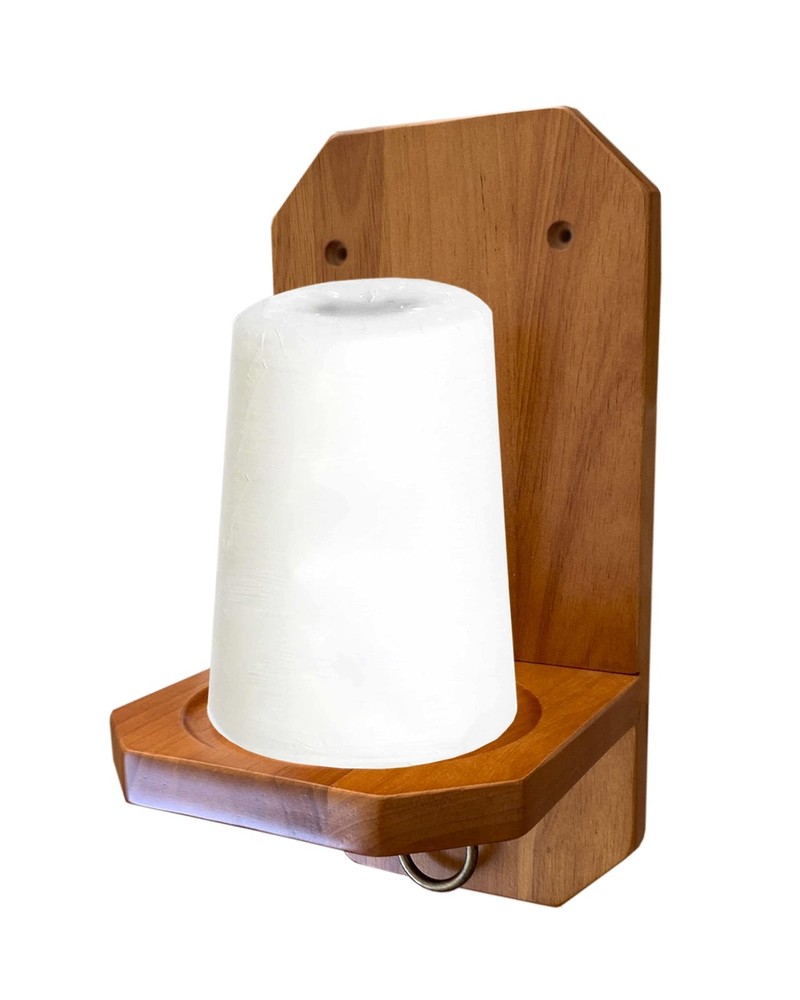 Oak Solid Wood Wall Mounted Cone Hand Chalk Holder Pool Table Accessory