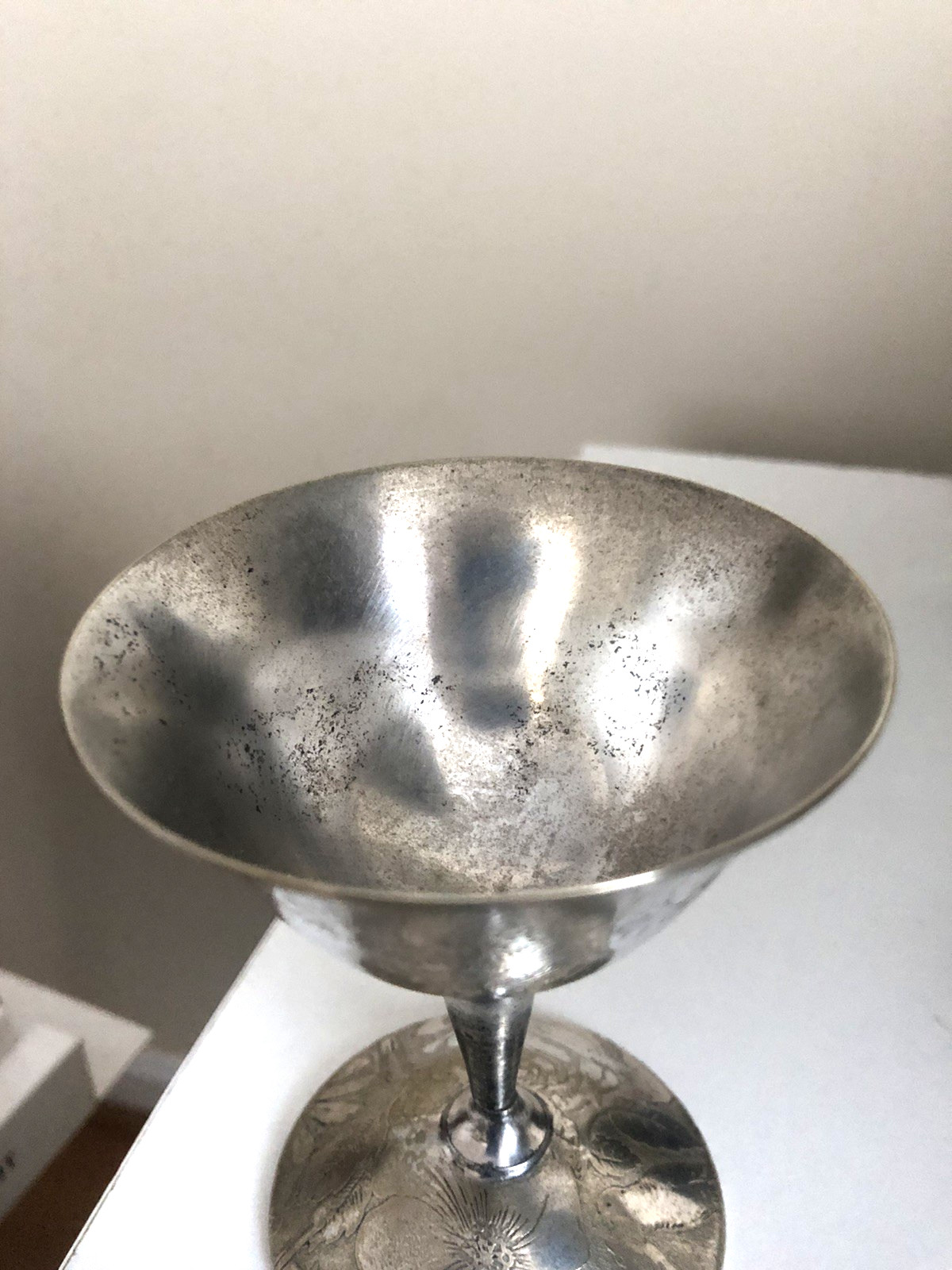 Vintage W.B. MFG Co. Silver Plate Goblet - TAPESTRY - Floral 3550