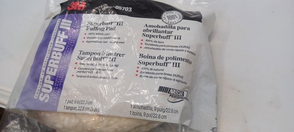 100% LAMBSWOOL BUFFING PAD ,9'' REVERSIBLE 3M SUPER BUFF III