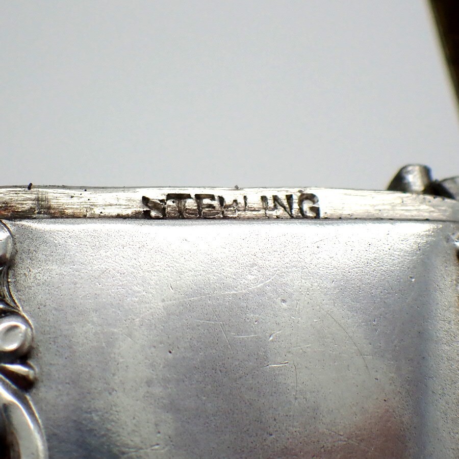 Engraved Scroll Match Safe Box Sterling Silver