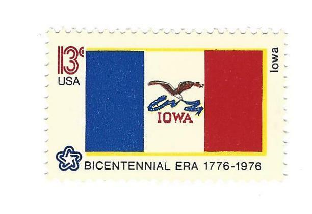 STAMP US SCOTT 1661 "Iowa Flag" 13 CENT 1976 MNH