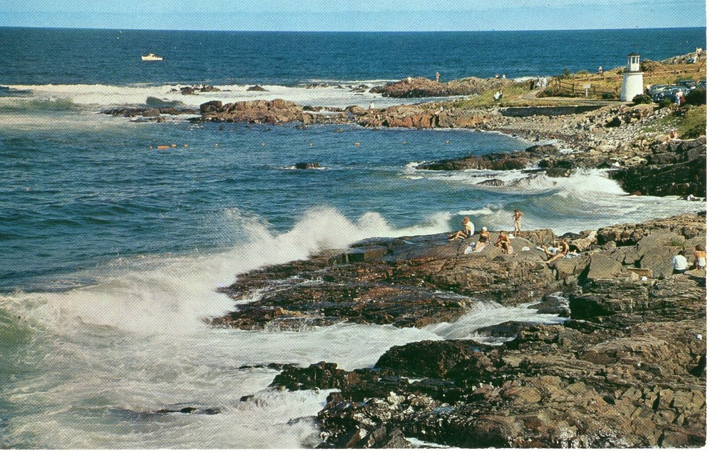 PANORAMA VIEW OF SURF & ROCKS, OGUNQUIT, ME - PC4408