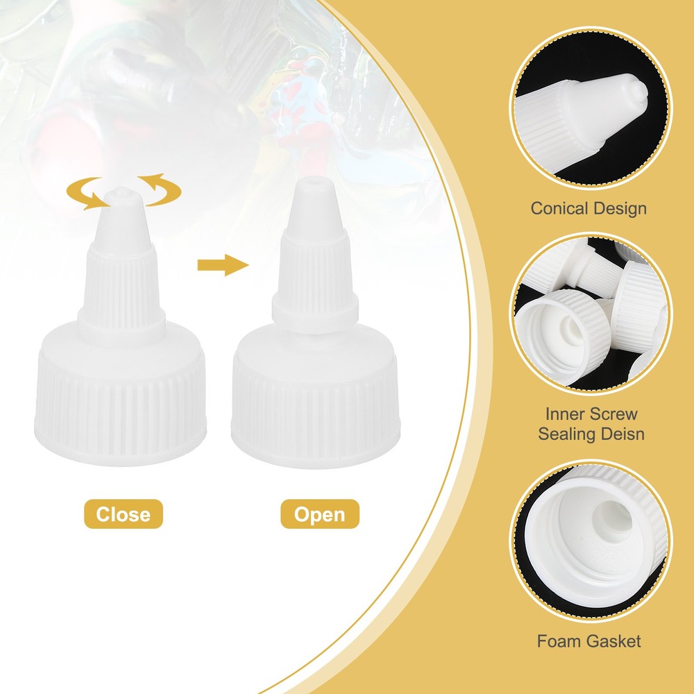 36Pcs 24/410 Plastic Ribbed Edge Squeeze Bottle Replacement Caps, White