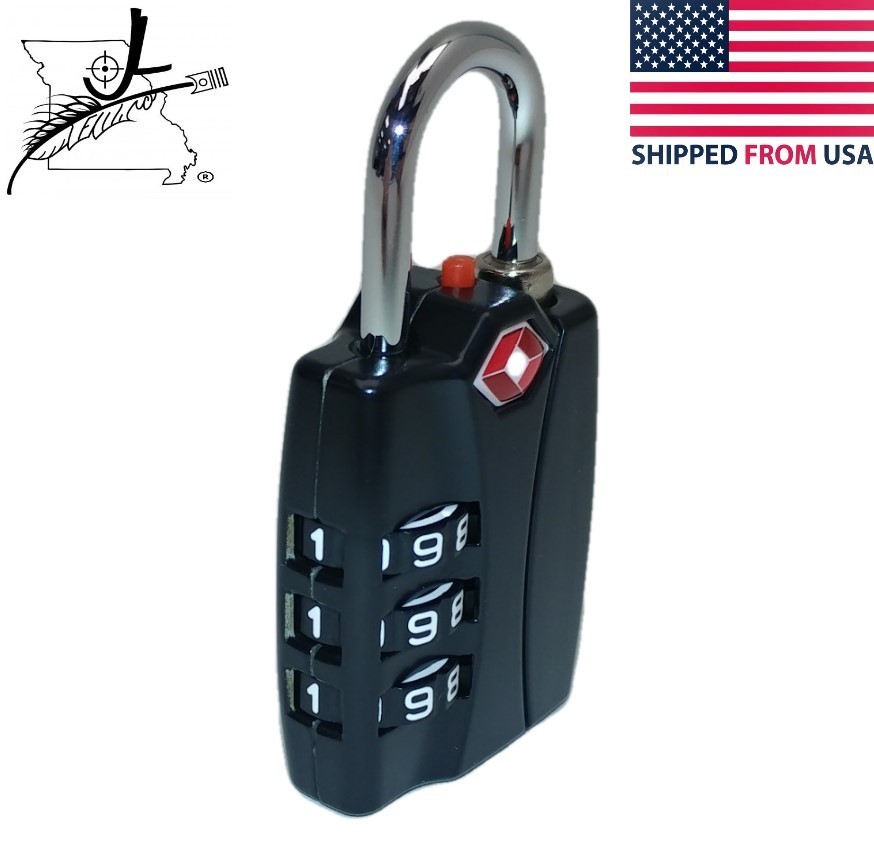 Resetable 3 Number Combination TSA Open Alert Indicator Luggage Lock Small Alloy