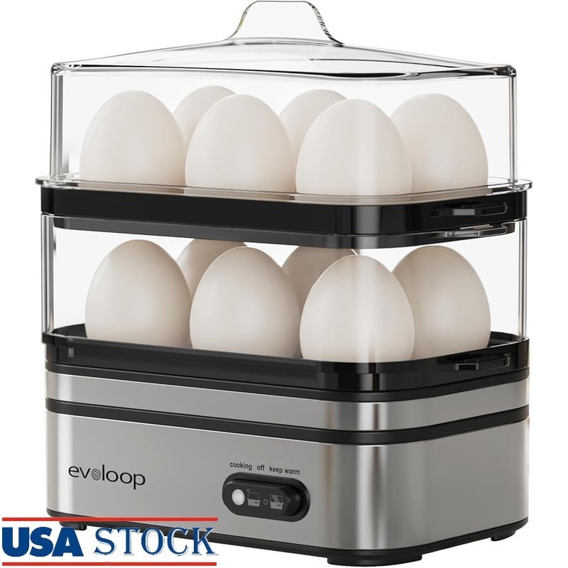 Multi Functional Egg Cooker Rapid Boiled Poached Steamed Eggs Easy Clean New