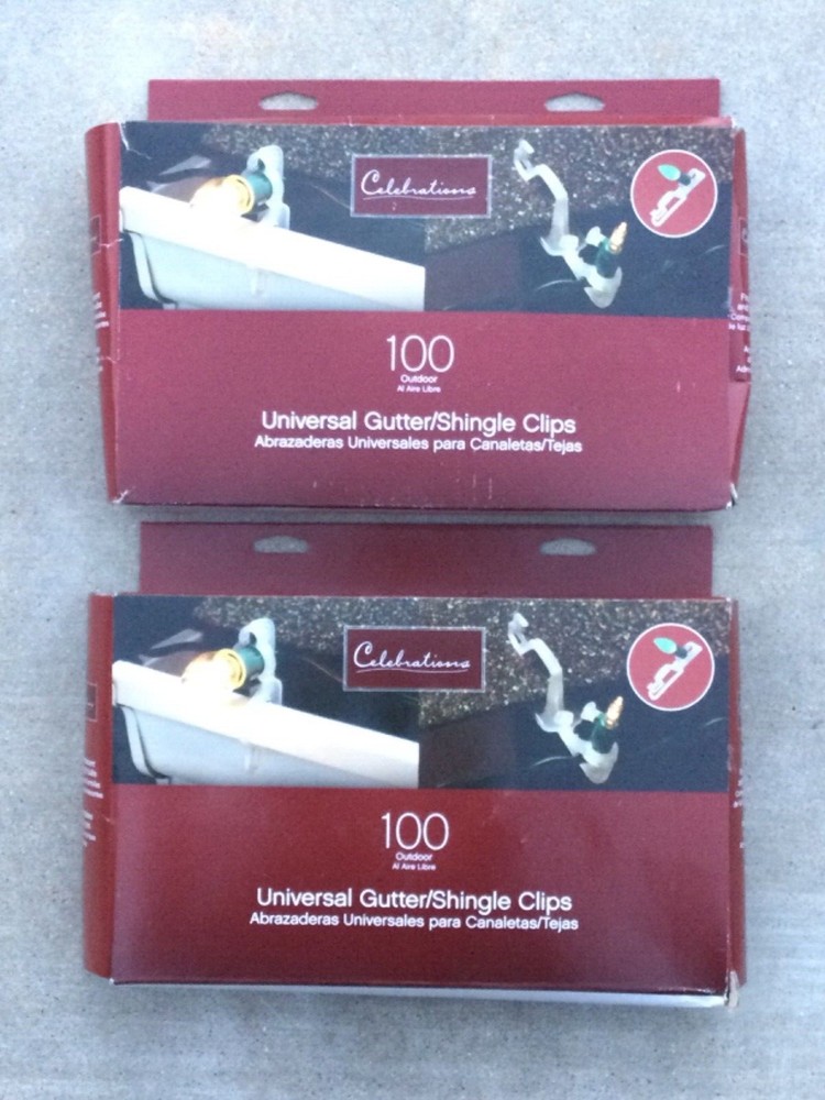 Celebrations Universal Gutter/Shingle Clips, 100 count, 2 Boxes (200 total)