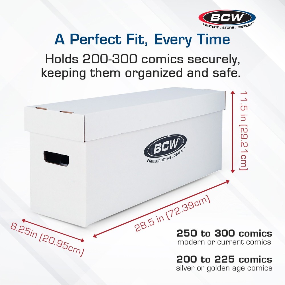 10 pack Long Comic Book Storage Box BCW Stackable Handles Current or Silver