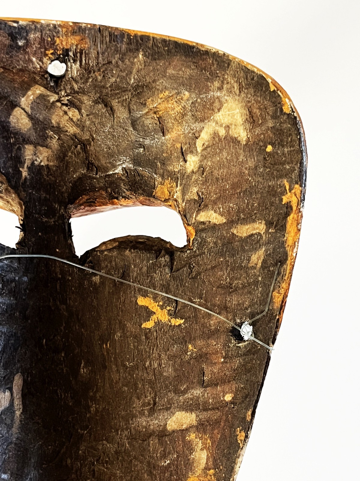 VTG MEXICAN GUERRERO FOLK ART HAND CARVED WOOD MORO CHINO CULTURAL DANCE MASK