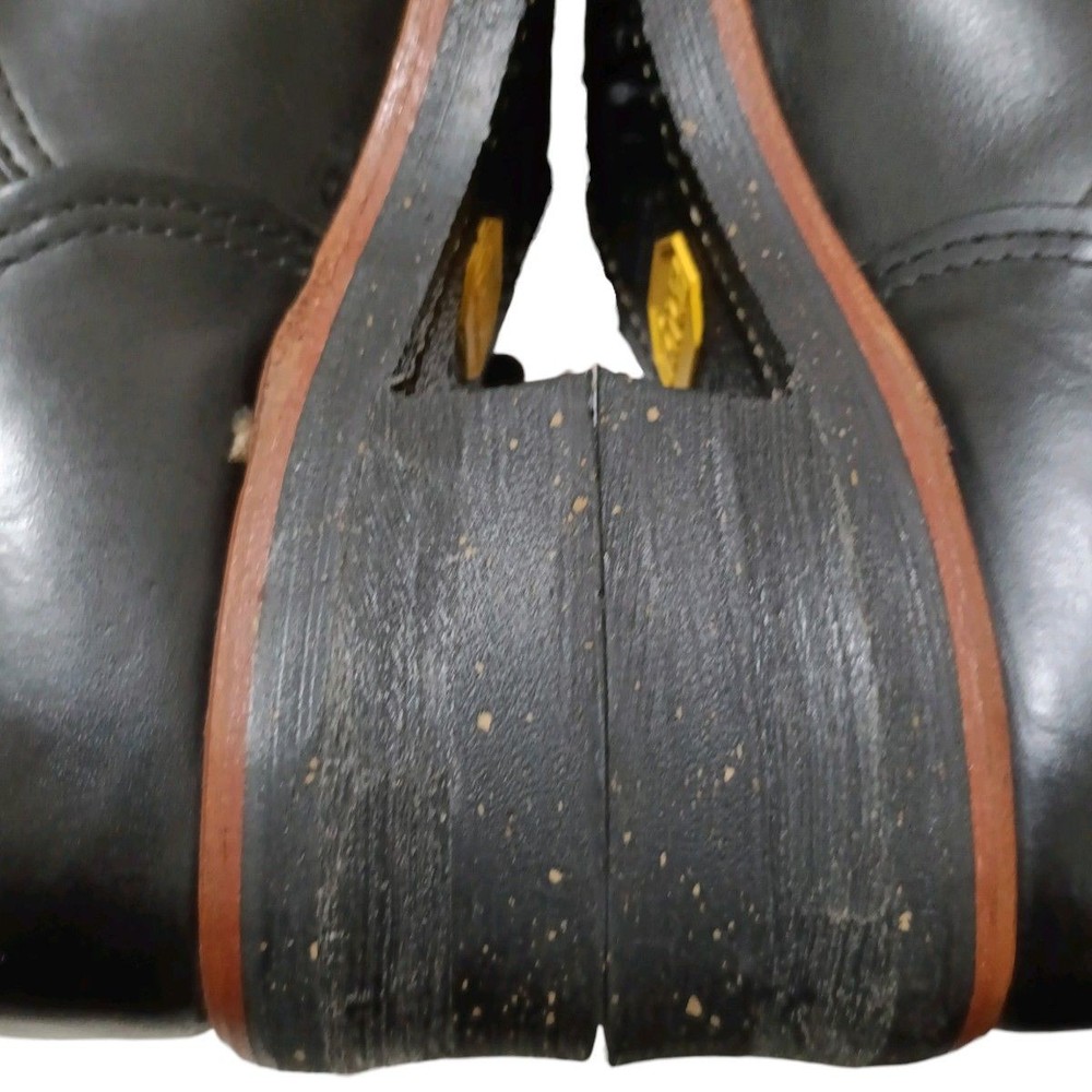 Chippewa Boots Leather Black Short Engineer Boots Size 8.5E