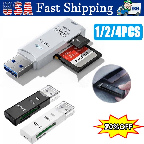 USB 3.0 SD Card Reader for PC Micro SD Card to USB Adapter for Camera Memory C