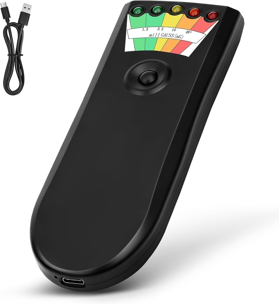 Compact EMF Detector - Rechargeable & User-Friendly with 20 MG Detection Range