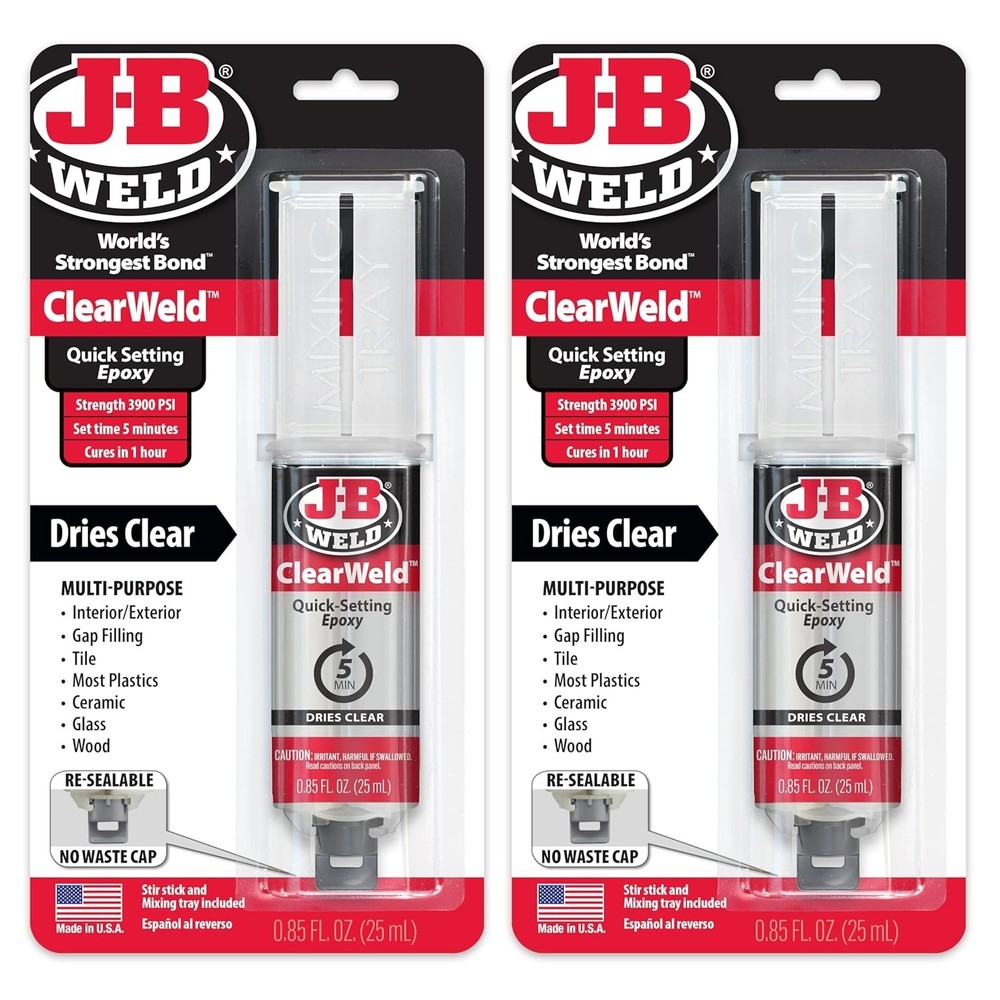 Multipurpose ClearWeld Epoxy - Quick Set & Strong 2 Pack for All Applications