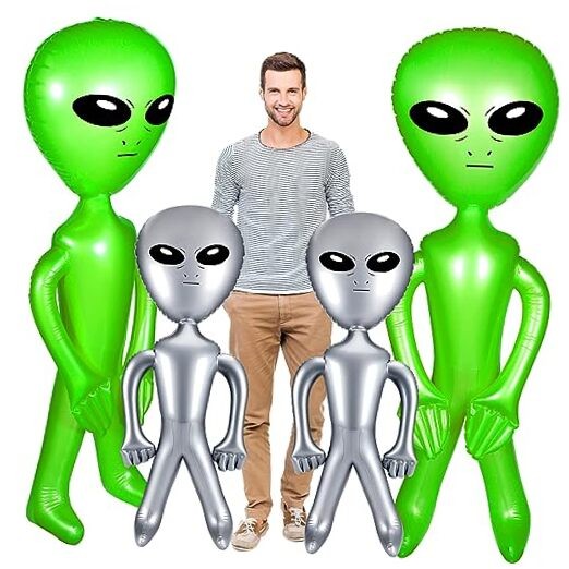4 Pcs 63/35 Inch Halloween Giant Alien Inflatable Jumbo Blow up Green Alien