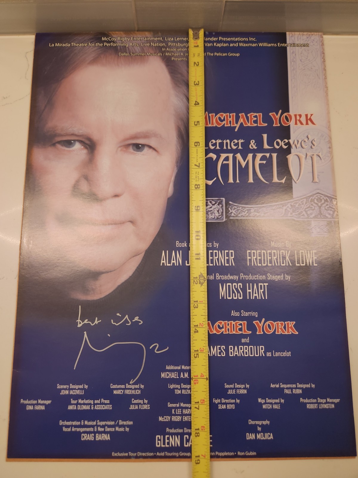 Michael York Signed Lerner & Loewe's Camelot Framed Original Musical Poster 2007