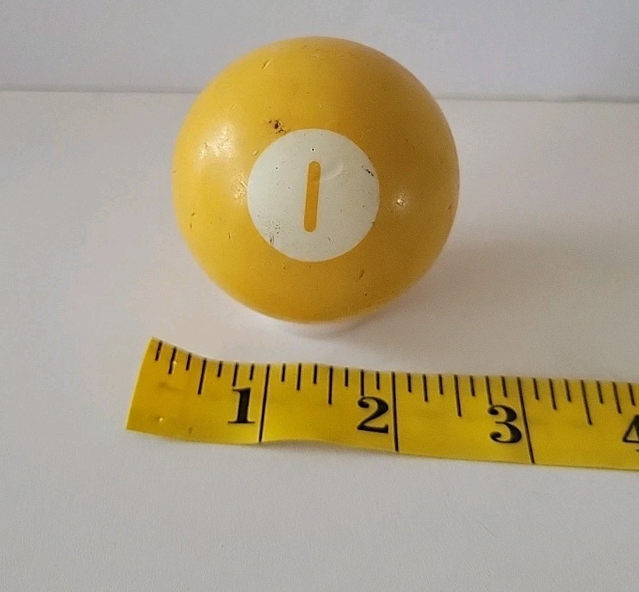Vintage No. 1 Solid Yellow Pool Ball Billiard 2" Replacement (N)