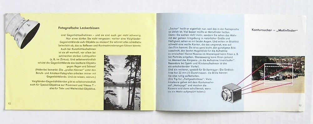 Voigtlander Accessory Brochure 1958 in German