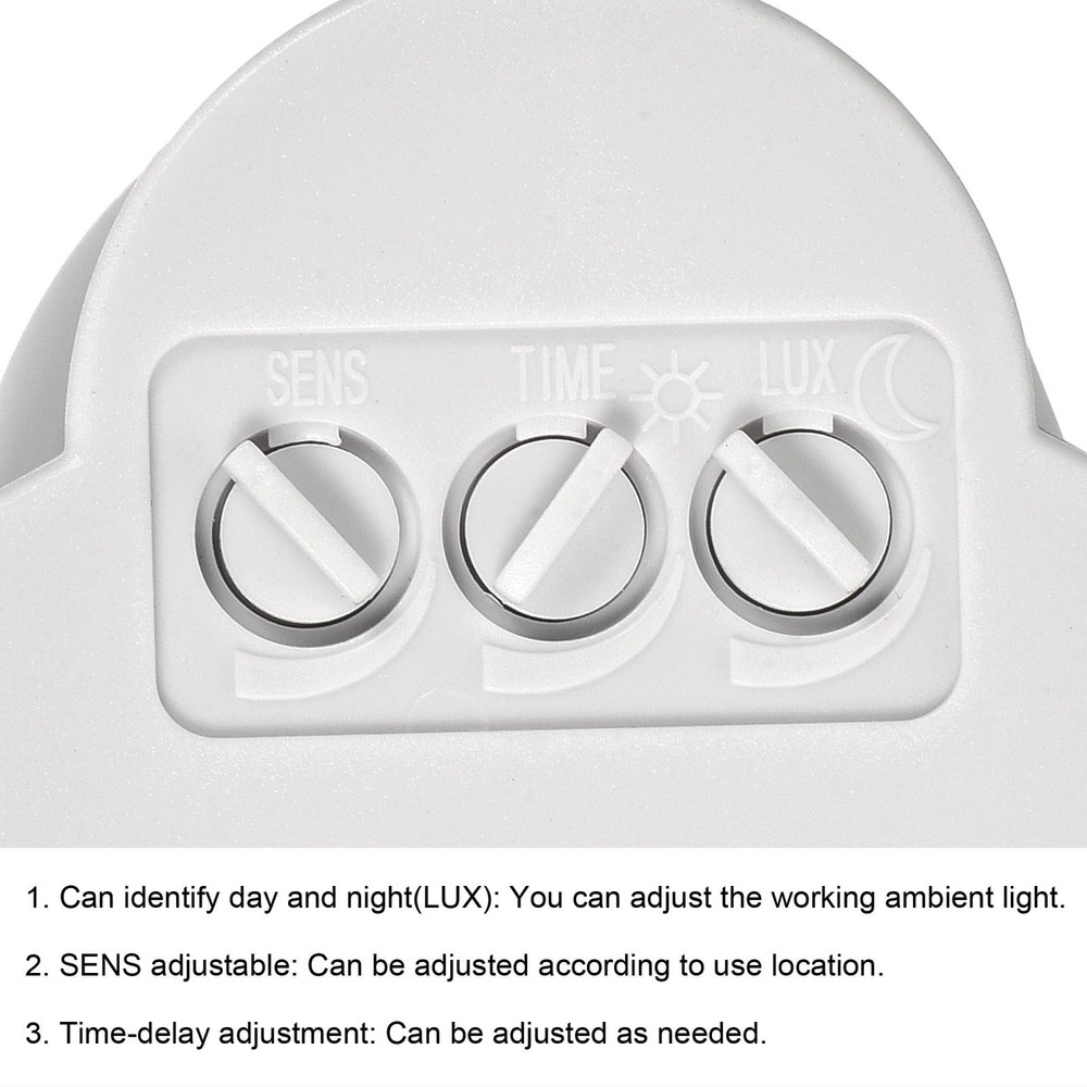 Motion Sensor AC110-240V Infrared PIR Detector Switch White