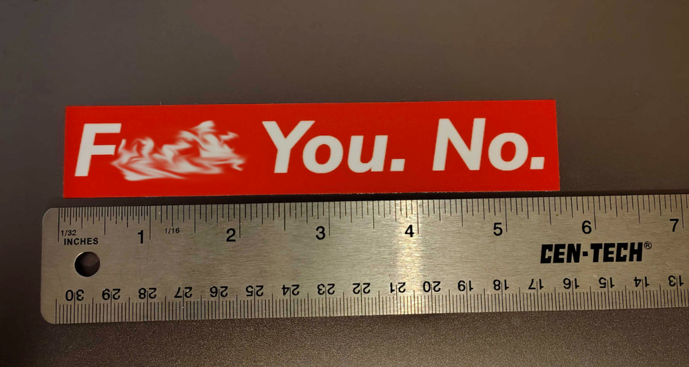 F You. No. Box Logo Sticker