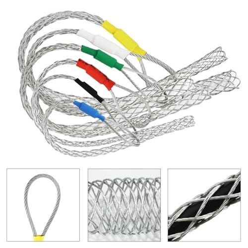 6pcs Cable Pulling Socks Set - Wire Grip Mesh Sleeves for 4-25MM Cables