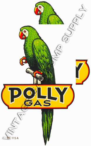 Pair of Polly Gas 15"x9.5" Vinyl Decals (DC115)
