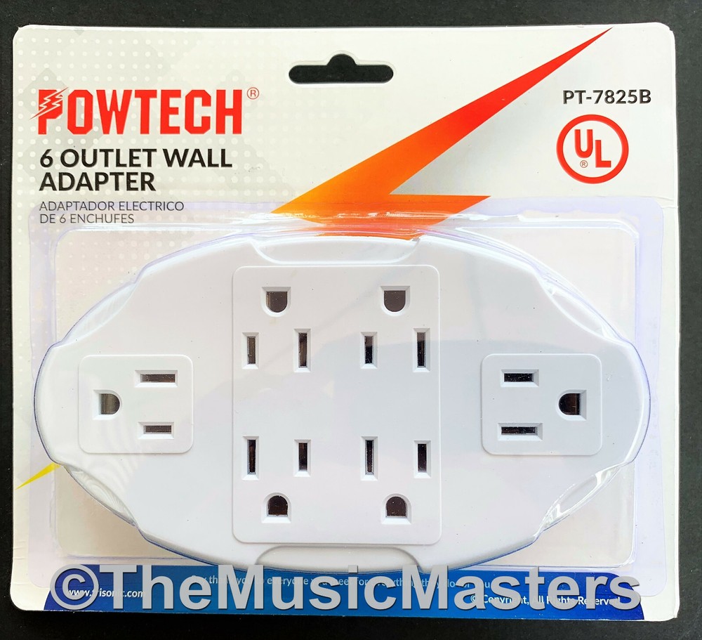 6 Outlet Electrical Socket Adapter Cover Oval 6-Way AC Wall Plug Power Splitter