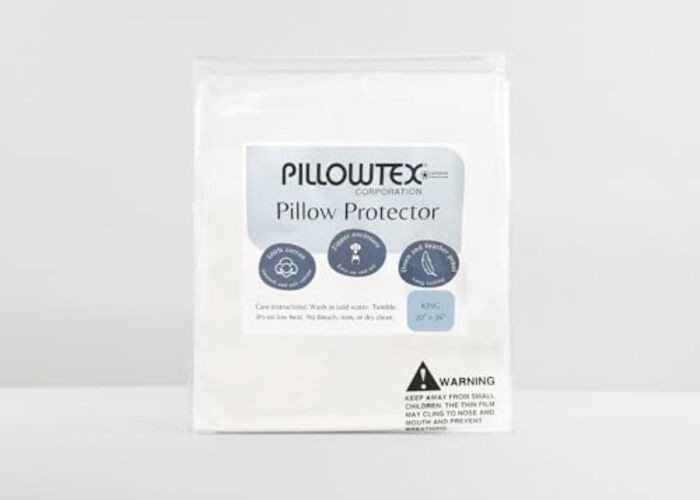 Feather/Down-Proof00% Cotton, Pillow Protector - Reduce Pokes with King 1