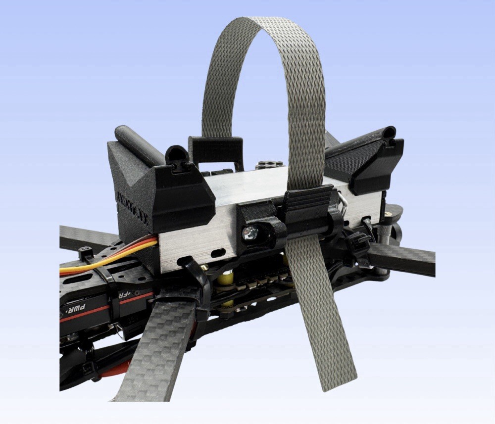 Single Universal FPV Drone Payload Drop System Adjustable Strap Mount