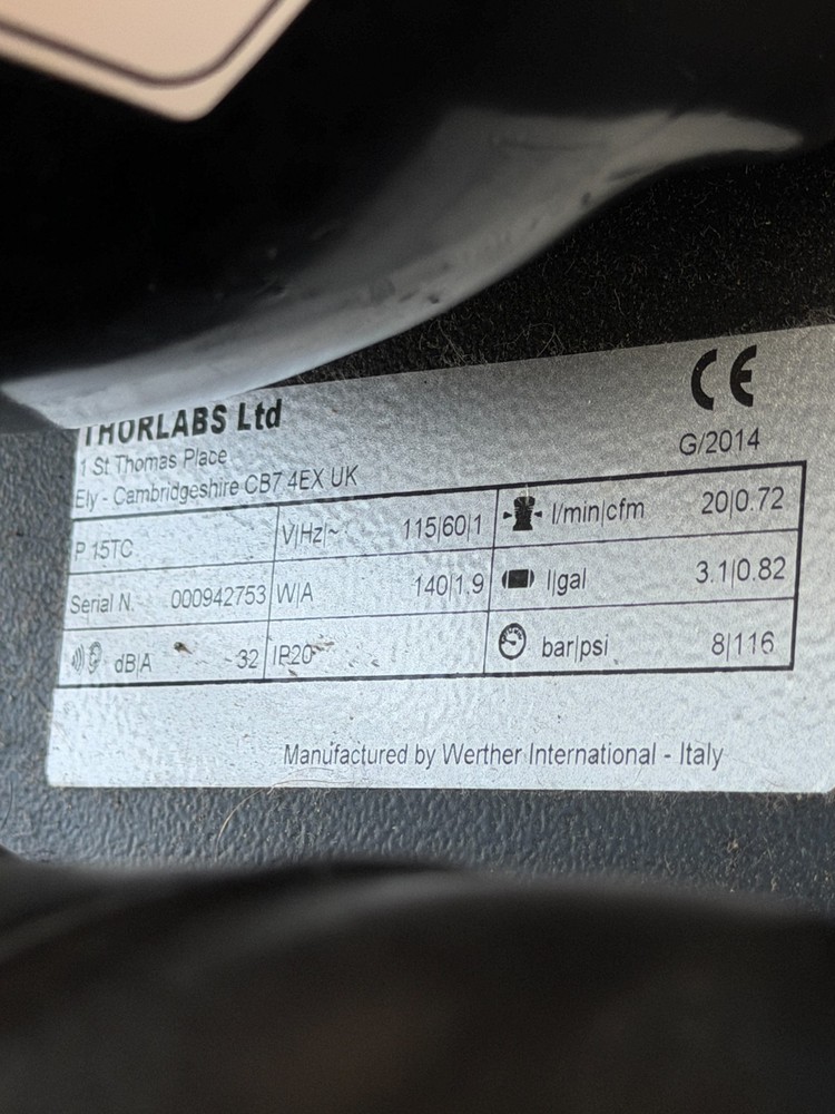 ThorLabs P15 TC Air Compressor