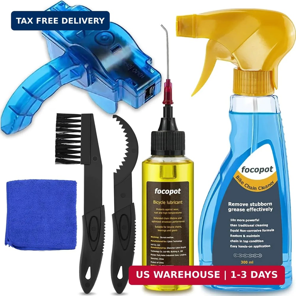 focopot Bike Chain Cleaner Kit Including Chain Oil Lubricant,Bike Chain Degrease