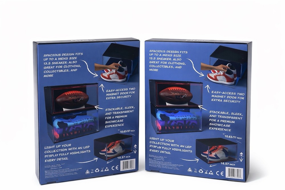 Two Kicks & Co. Stackable Sneaker RGB Led Display Case Magnetic