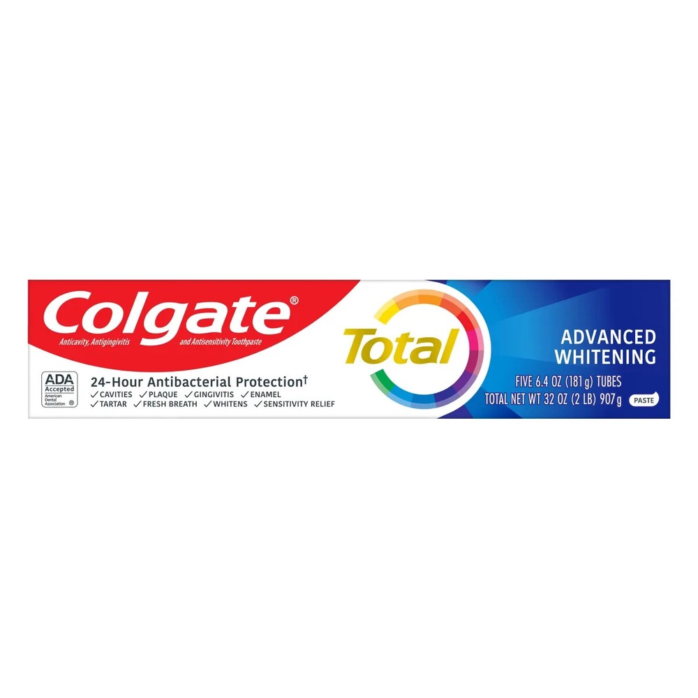 Colgate Total Advanced Whitening Toothpaste 6.4 oz 5-pack