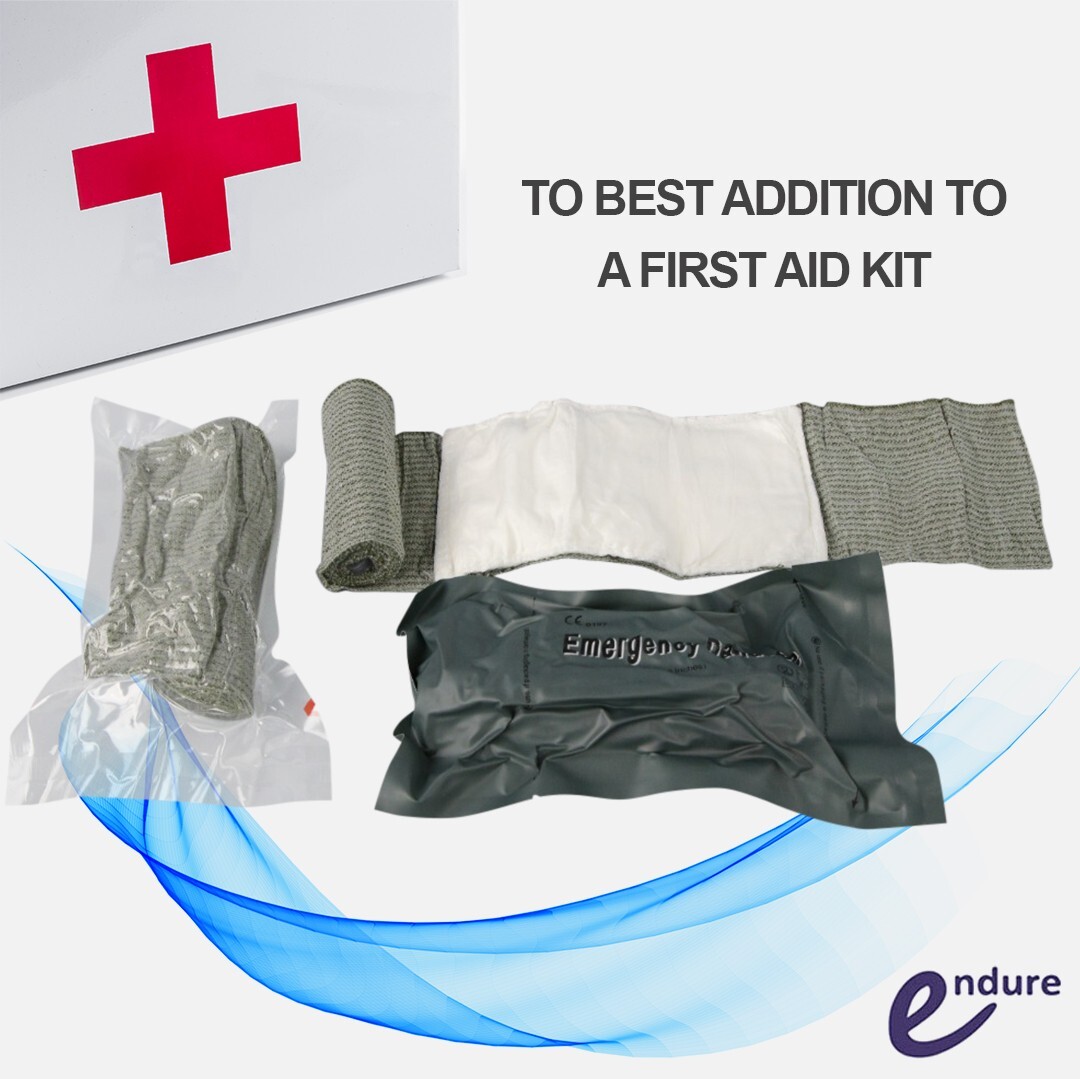 Endure Military First Aid Bandage, 5 Pack Israeli Style Battle Wound Dressing