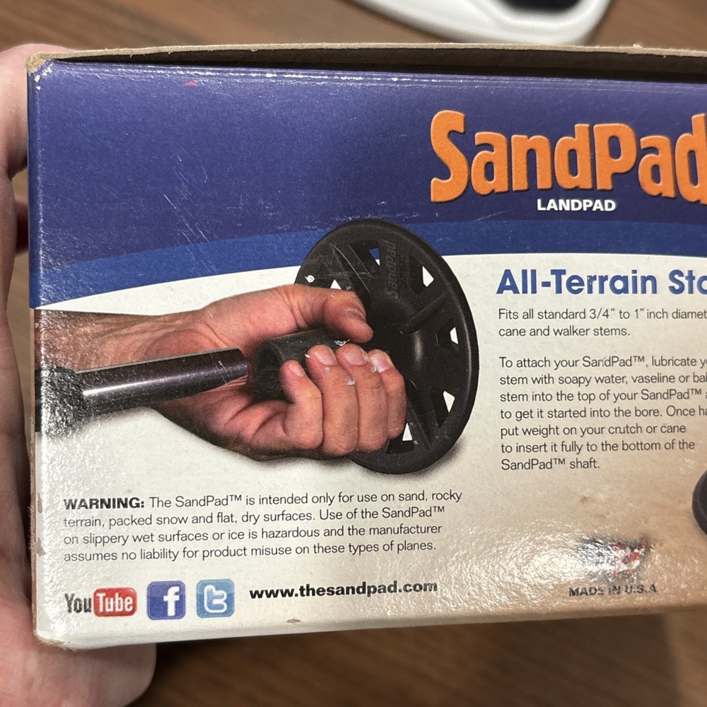 SandPad All Terrain Stabilizer Cane Tip (Single Pack)