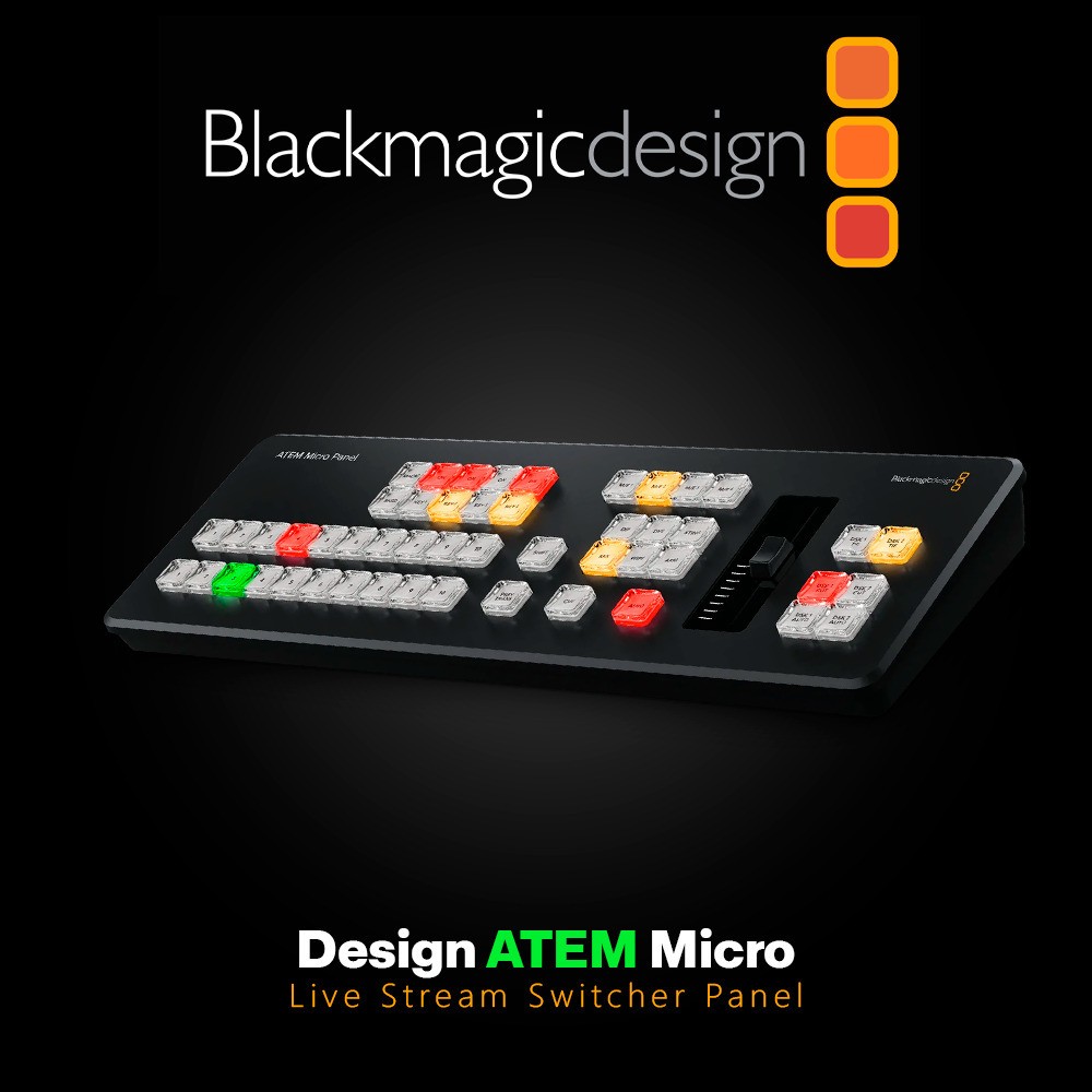 Blackmagic ATEM Micro Live Stream Switcher Panel Intuitive Layout PRO