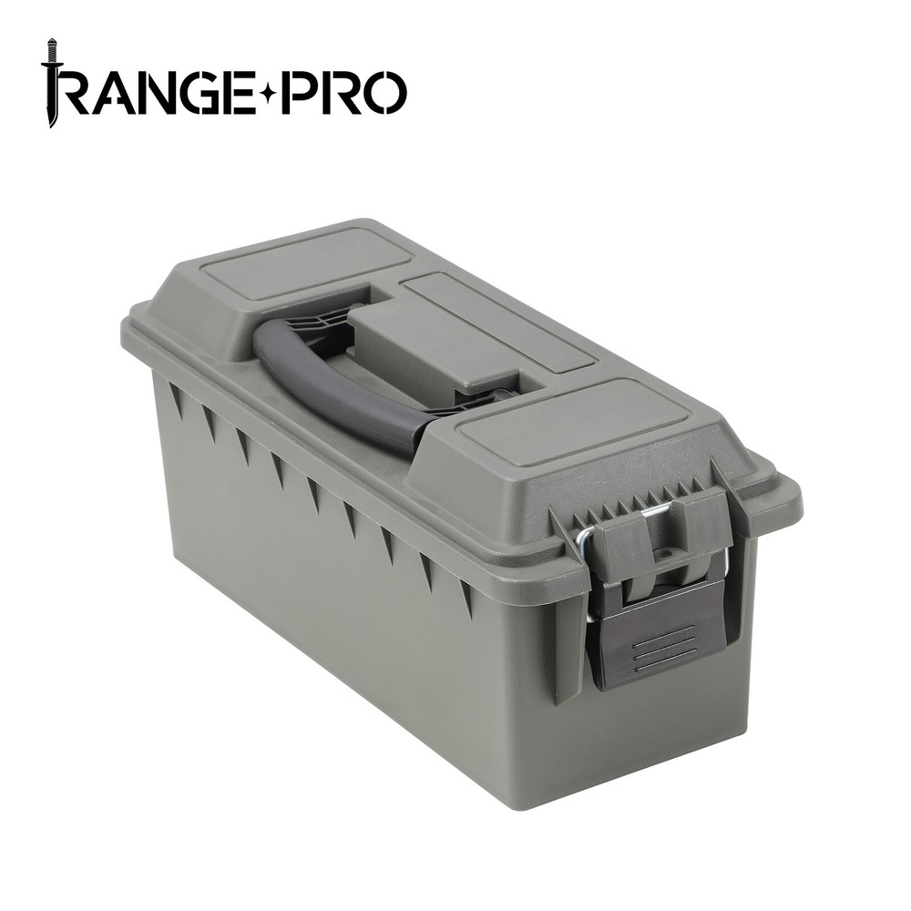 Four-Can Assorted Ammo Can Crate Set, OD Green, Plastic, Stackable Storage Boxes