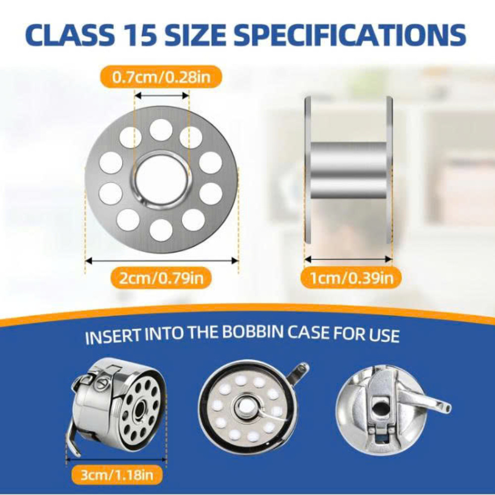 29 Pcs Metal Bobbins for Sewing Machine – Class 15 Size, Compatible with Singe