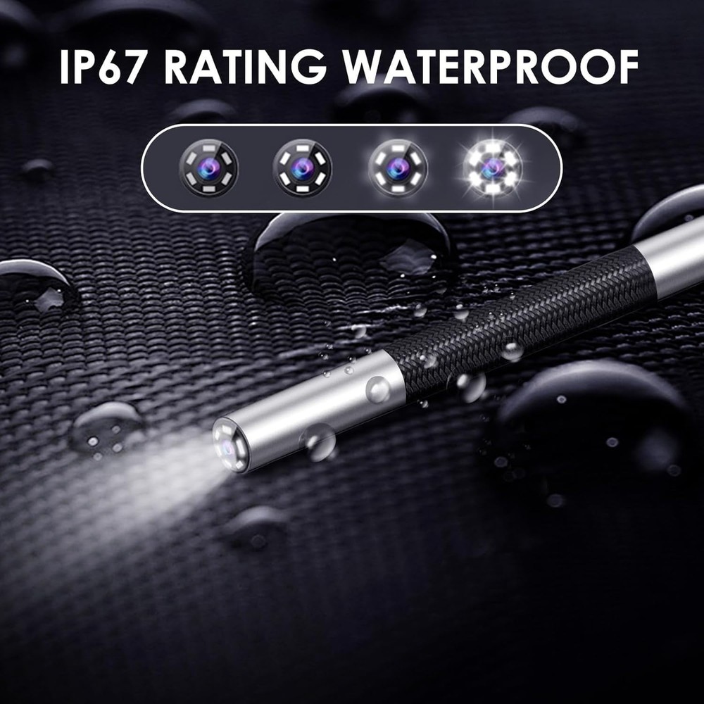 Two-Way Borescope Camera with Light [360°Rotation],1920P HD Borescope Camera