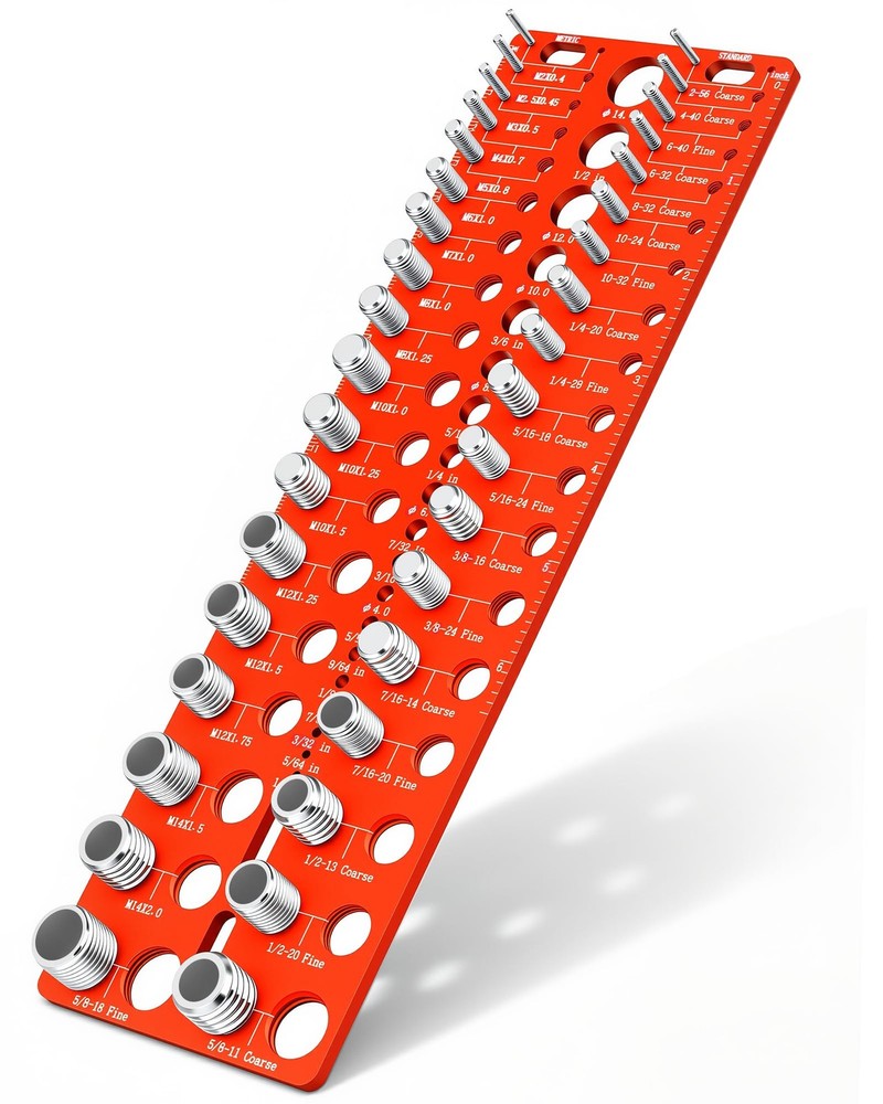 Manalete Thread Checker, 55 Nut and Bolt Screw Size Red
