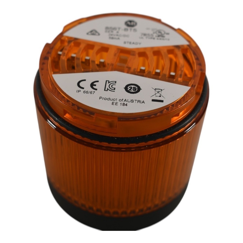 Allen Bradley 856T-BT5 70 mm Stack Light, Light Module, Steady LED, Amber, One C