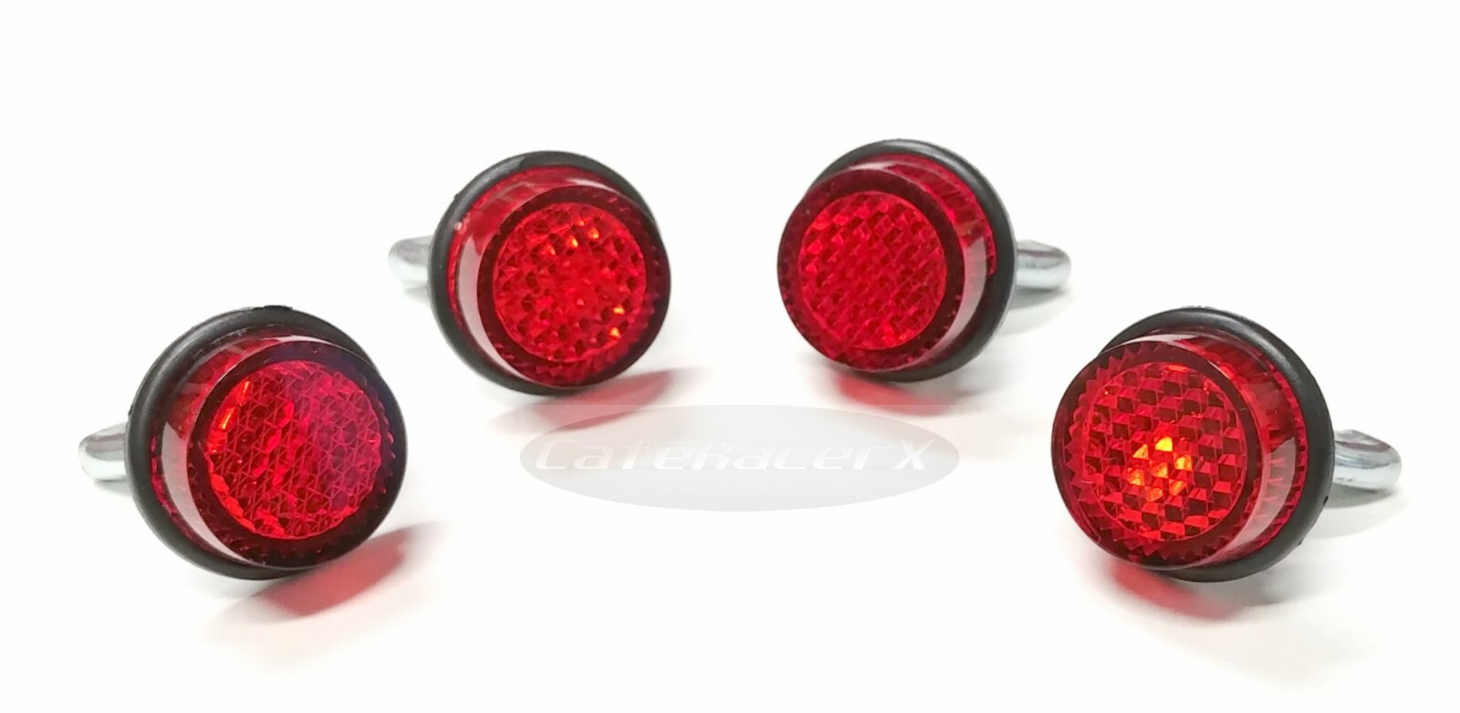 License Plate Tag Bolts Red Reflectors 4 Motorcycle Harley Trailer Car USA Made!