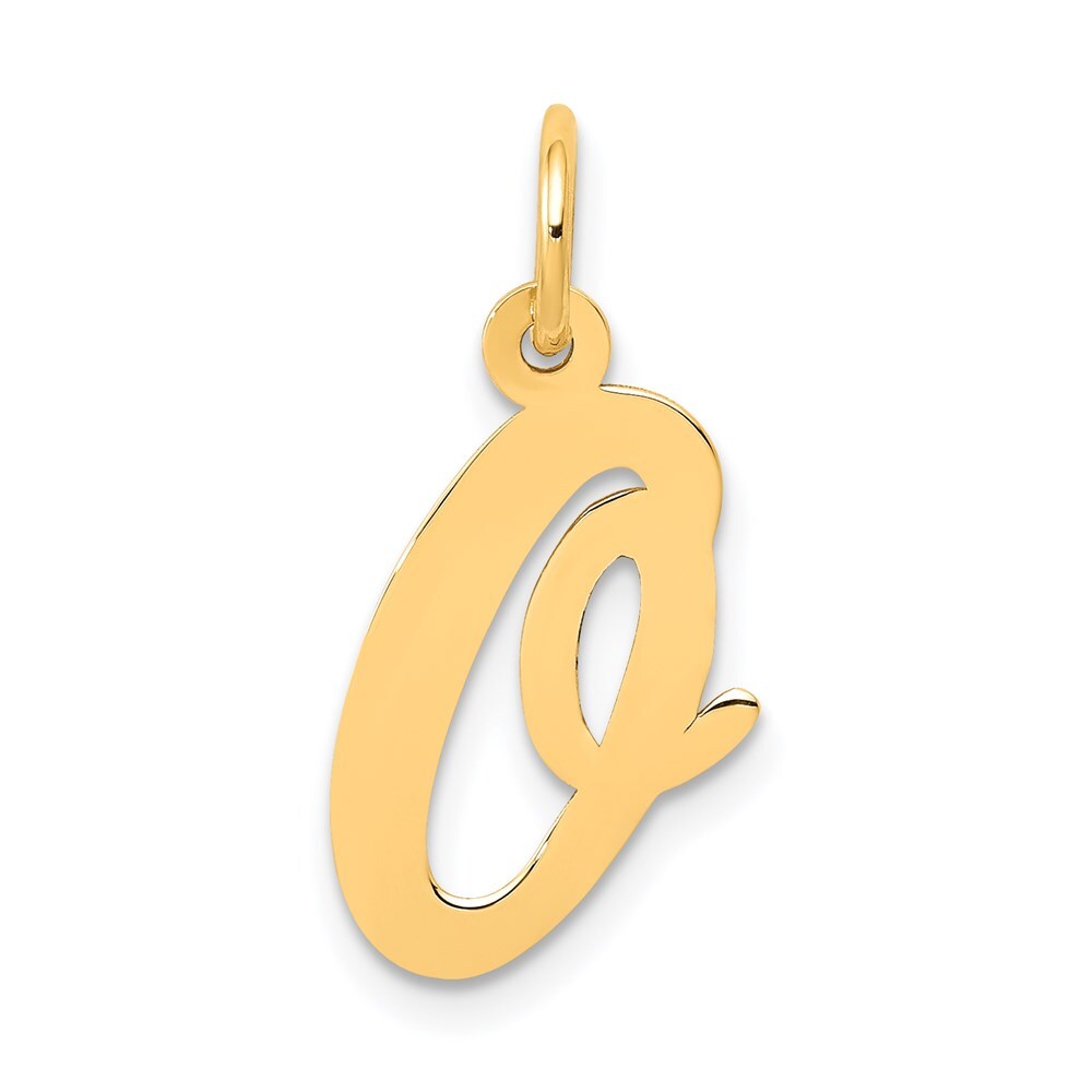 14K Yellow Gold Medium Script Initial O Charm