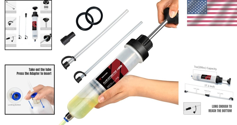 Effortless 200cc Fluid Extractor Pump with 22cm Tubes for Quick Maintenance