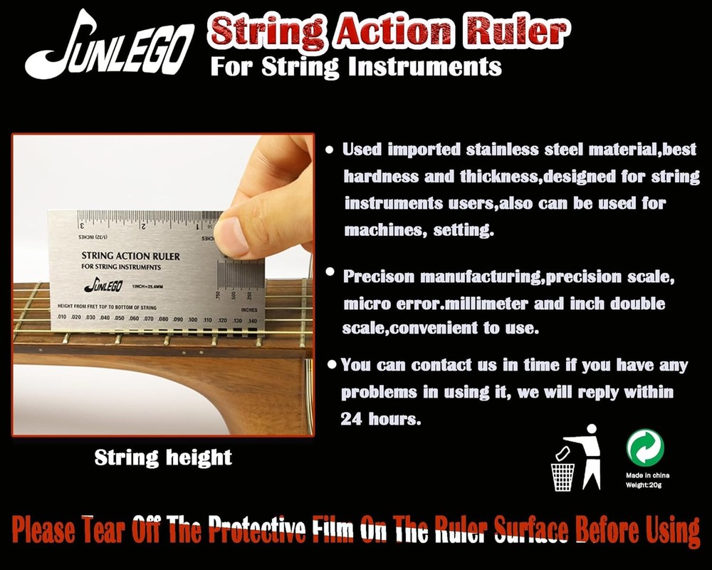 Guitar Action Gauge Ruler, String Height for