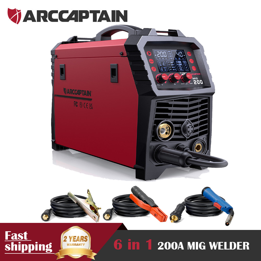200A MIG Welder 110V/220V Gas/Gasless Flux Core Stick Lift Tig Welding Machine