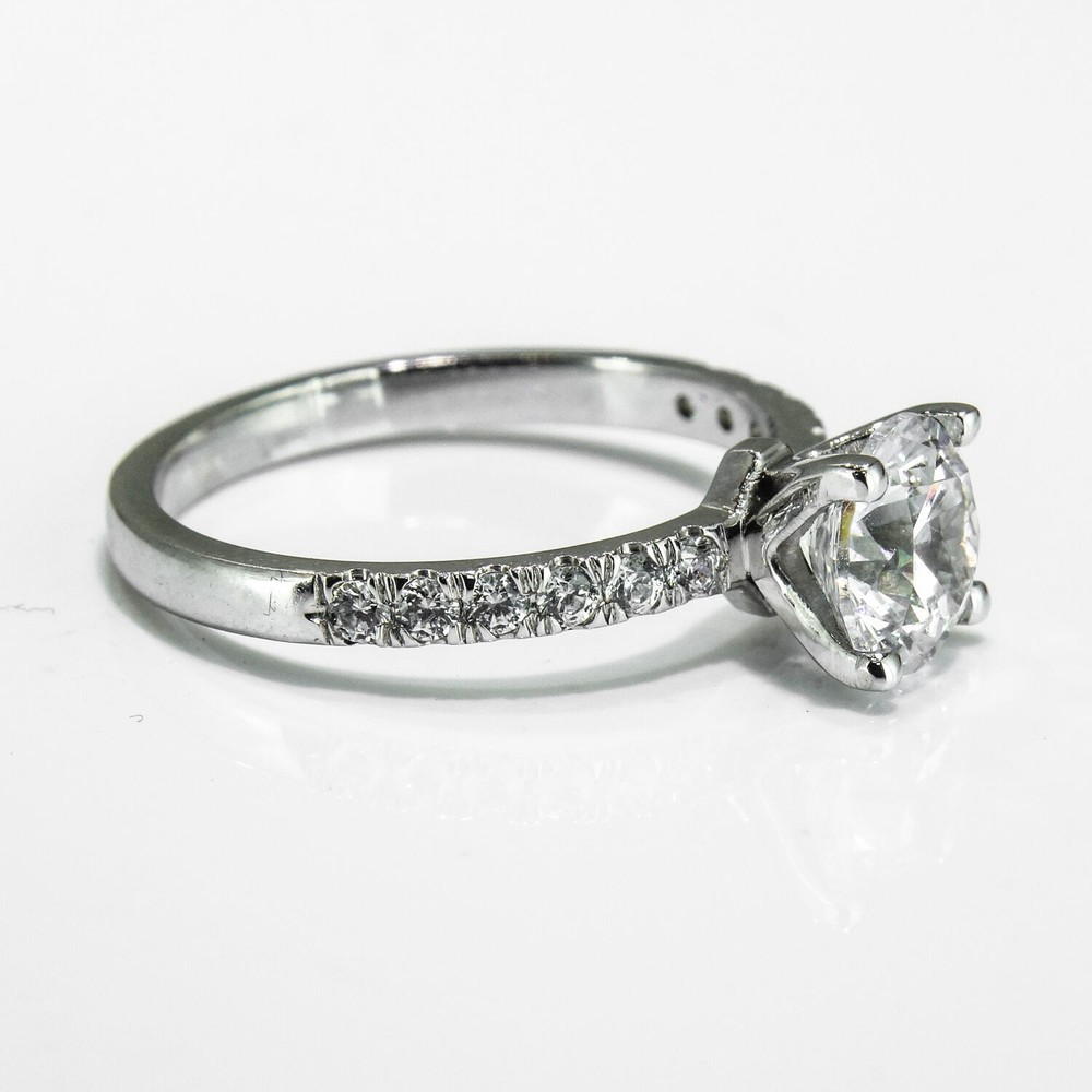 2 CT Diamond Engagement Ring Round Cut D/VS1 950 Platinum Size Selectable