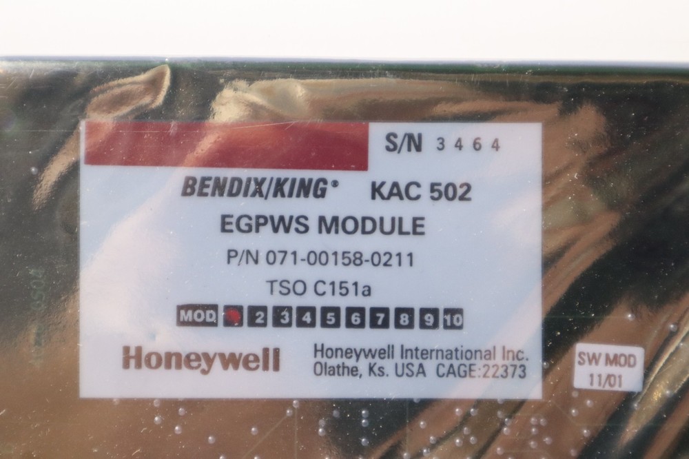 Bendix King KAC 502 EGPWS Module 071-00158-0211 (Mod 1) Removed Working