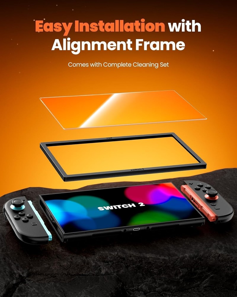 Ultimate 9H Tempered Glass Screen Protectors for 2025 Switch 2 - Easy Install