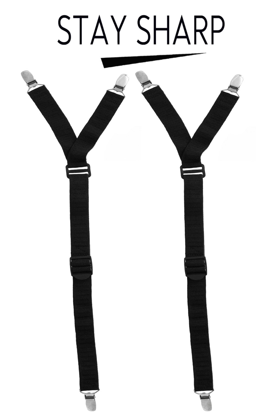 GARTER SHIRT STAYS BLACK MILITARY GRADE ADJUSTABLE COMFORTABLE + FREE GIFT