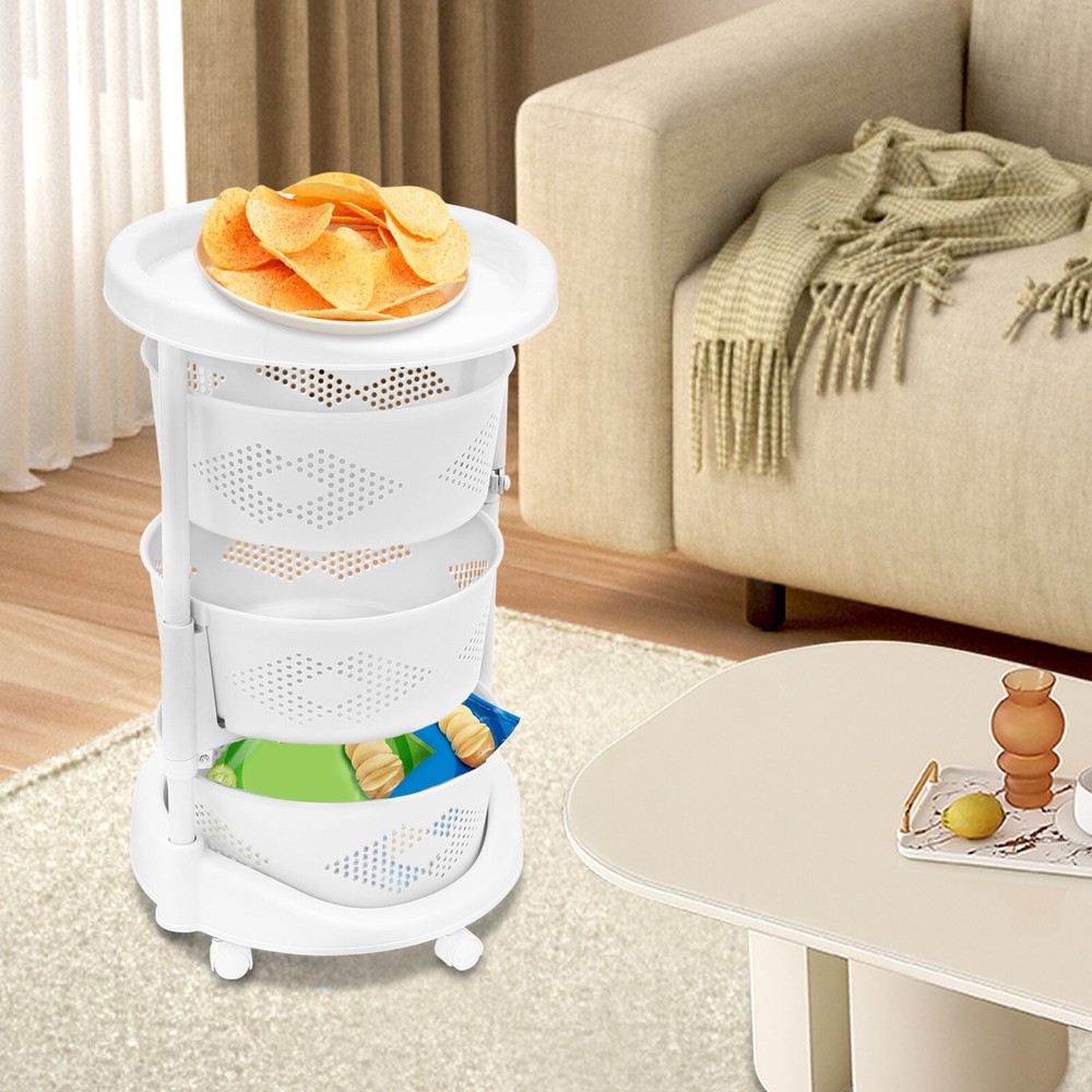 Multi-Layer Vegetable Rotating Basket Rack Fruit Snack Storage Kitchen Organizer