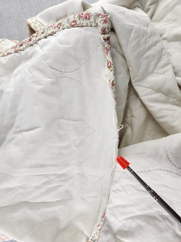 Vtg Springmaid Bedspread Quilted Comforter Rounded Single Double Fabric Material